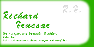richard hrncsar business card