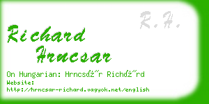 richard hrncsar business card